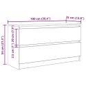  Szafka pod TV Czarna 100x35x54 cm Drewno klejone Lumarko! Lumarko!