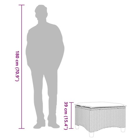  Taborety ogrodowe z poduszkami 2 szt. Szare Polirattan Lumarko! Lumarko!