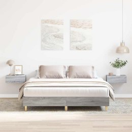 Rama łóżka bez materaca Szary Sonoma 150x200 cm Drewno klejone Lumarko! Lumarko!