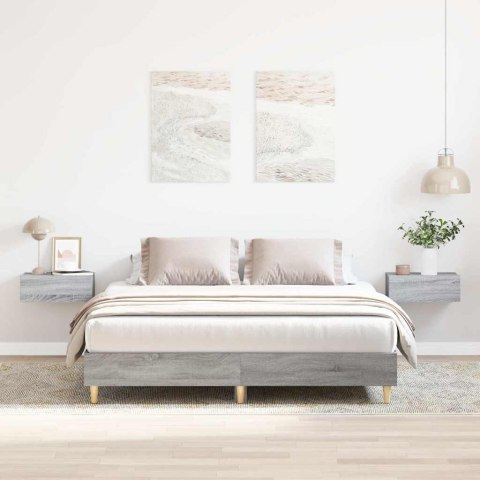 Rama łóżka bez materaca Szary Sonoma 150x200 cm Drewno klejone Lumarko! Lumarko!