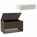 Skrzynka na poduszki ogrodowe Brązowa 100x55x55,5 cm Polirattan Lumarko! Lumarko!