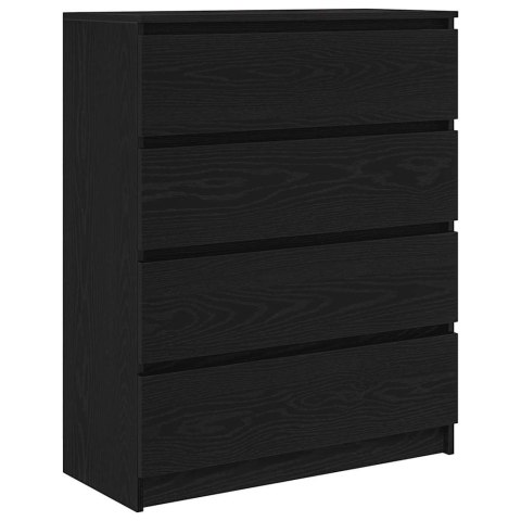 Komoda Czarny Dąb 80x35x99 cm Drewno klejone Lumarko! Lumarko!