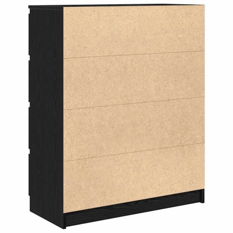 Komoda Czarny Dąb 80x35x99 cm Drewno klejone Lumarko! Lumarko!