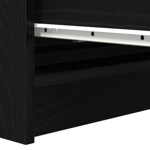 Komoda Czarny Dąb 80x35x99 cm Drewno klejone Lumarko! Lumarko!