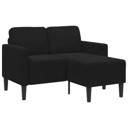 Sofa 2-osobowa z leżanką w kształcie litery L Czarna 125 cm Lumarko! Lumarko!