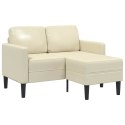 Sofa 2-osobowa z leżanką w kształcie litery L, kremowa, 125 cm Lumarko! Lumarko!