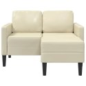 Sofa 2-osobowa z leżanką w kształcie litery L, kremowa, 125 cm Lumarko! Lumarko!