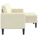 Sofa 2-osobowa z leżanką w kształcie litery L, kremowa, 125 cm Lumarko! Lumarko!