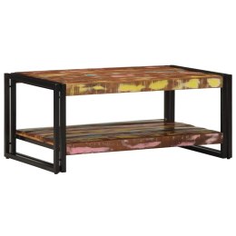 Stolik kawowy wielokolorowy 90x50x38 cm lite drewno odzyskane Lumarko! Lumarko!