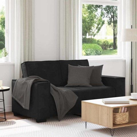 Sofa 2-osobowa, czarna, 120 cm, tapicerowana aksamitem Lumarko! Lumarko!