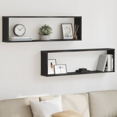 Półki ścienne Cube 2 szt. Czarny dąb 100x15x30 cm Lumarko! Lumarko!