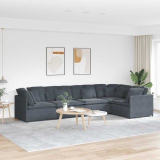 VidaXL Sofa modułowa z poduszkami aksamitna ciemnoszara