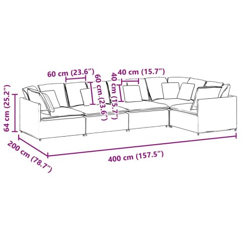 VidaXL Sofa modułowa z poduszkami aksamitna ciemnoszara
