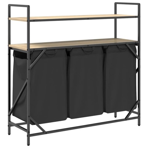 Kosz na pranie 3 przegrody z półkami, dąb sonoma Lumarko! Lumarko!