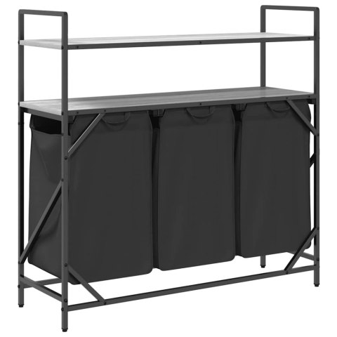 Kosz na pranie 3 przegrody z półkami, szary dąb sonoma Lumarko! Lumarko!