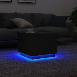Stolik kawowy z oświetleniem LED, czarny dąb, 50x50x40 cm Lumarko! Lumarko!
