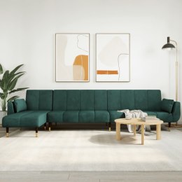 Sofa rozkładana L, ciemnozielona, 275x140x70 cm, aksamit Lumarko! Lumarko!