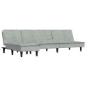 Sofa rozkładana L, jasnoszara, 255x140x70 cm, aksamit Lumarko! Lumarko!