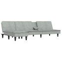 Sofa rozkładana L, jasnoszara, 255x140x70 cm, aksamit Lumarko! Lumarko!