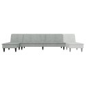 Sofa rozkładana L, jasnoszara, 255x140x70 cm, aksamit Lumarko! Lumarko!
