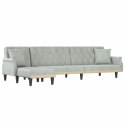 Sofa rozkładana L, jasnoszara, 271x140x70 cm, aksamit Lumarko! Lumarko!