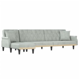 Sofa rozkładana L, jasnoszara, 271x140x70 cm, aksamit Lumarko! Lumarko!