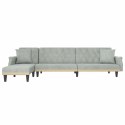 Sofa rozkładana L, jasnoszara, 271x140x70 cm, aksamit Lumarko! Lumarko!