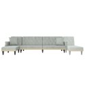 Sofa rozkładana L, jasnoszara, 271x140x70 cm, aksamit Lumarko! Lumarko!