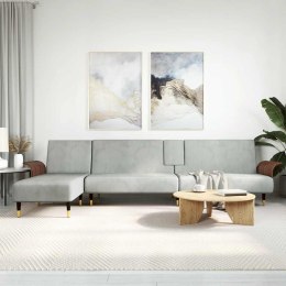 Sofa rozkładana L, jasnoszara, 279x140x70 cm, aksamit Lumarko! Lumarko!
