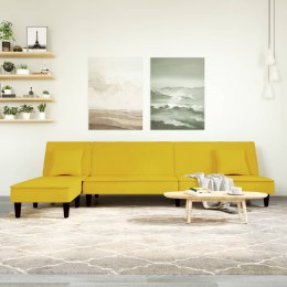 Sofa rozkładana L, żółta, 255x140x70 cm, aksamit Lumarko! Lumarko!