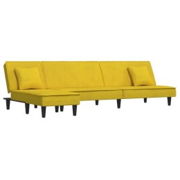 Sofa rozkładana L, żółta, 255x140x70 cm, aksamit Lumarko! Lumarko!