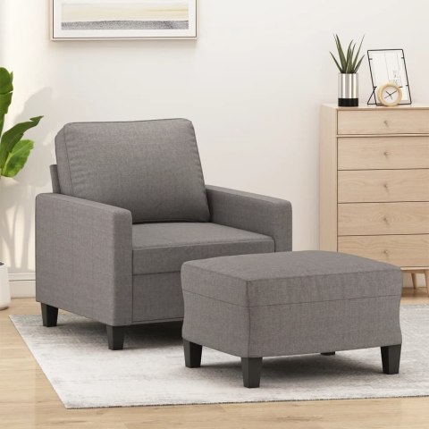 Fotel z podnóżkiem, taupe, 60 cm, obity tkaniną Lumarko! Lumarko!