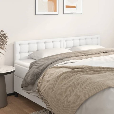 Zagłówek do łóżka, 2 szt., biały, 90x5x78/88 cm, sztuczna skóra Lumarko! Lumarko!