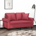 2-os. sofa z poduszkami, winna czerwień, 120 cm, sztuczna skóra Lumarko! Lumarko!