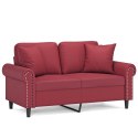 2-os. sofa z poduszkami, winna czerwień, 120 cm, sztuczna skóra Lumarko! Lumarko!