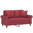 2-os. sofa z poduszkami, winna czerwień, 120 cm, sztuczna skóra Lumarko! Lumarko!