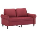 2-os. sofa z poduszkami, winna czerwień, 120 cm, sztuczna skóra Lumarko! Lumarko!