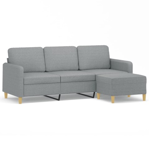 3-osobowa sofa z podnóżkiem, jasnoszara, 180 cm, tkaniną Lumarko! Lumarko!