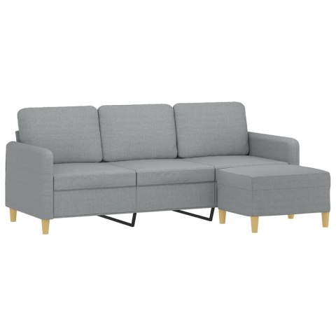 3-osobowa sofa z podnóżkiem, jasnoszara, 180 cm, tkaniną Lumarko! Lumarko!