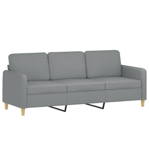 3-osobowa sofa z podnóżkiem, jasnoszara, 180 cm, tkaniną Lumarko! Lumarko!