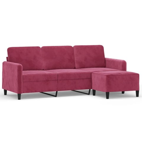 3-osobowa sofa z podnóżkiem winna czerwień 180 cm, aksamit Lumarko! Lumarko!