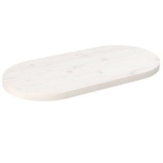 Blat stołu, biały, 70x35x2,5 cm, lite drewno sosnowe, owalny Lumarko! Lumarko!