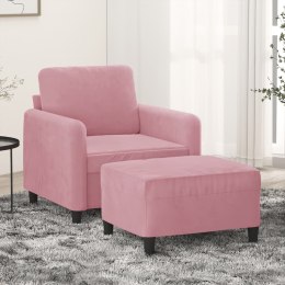 Fotel z podnóżkiem, różowy, 60 cm, obity aksamitem Lumarko! Lumarko!