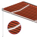 Ręcznie zwijana markiza z LED, 350x250 cm, pomarańczowo-brązowa Lumarko! Lumarko!