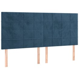 Zagłówki do łóżka, 4 szt, ciemnoniebieski, 90x5x78/88cm aksamit Lumarko! Lumarko!