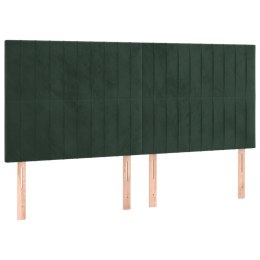 Zagłówki do łóżka, 4 szt, ciemnozielony, 100x5x78/88cm, aksamit Lumarko! Lumarko!