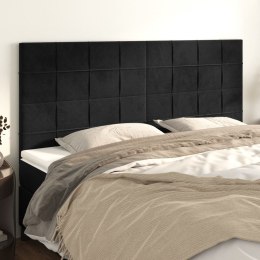 Zagłówki do łóżka, 4 szt., czarne, 90x5x78/88 cm, aksamit Lumarko! Lumarko!