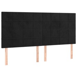 Zagłówki do łóżka, 4 szt., czarne, 90x5x78/88 cm, aksamit Lumarko! Lumarko!