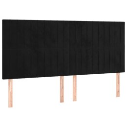 Zagłówki do łóżka, 4 szt., czarny, 80x5x78/88 cm, aksamit Lumarko! Lumarko!