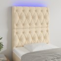 Zagłówek do łóżka z LED, kremowy, 80x7x118/128 cm, tkanina Lumarko! Lumarko!